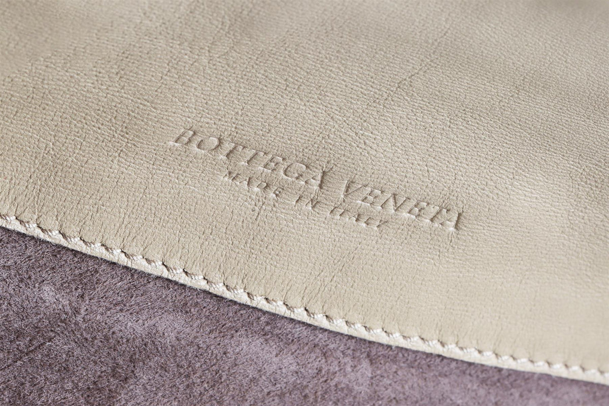 BOTTEGA VENETA BEIGE INTRECCIATO LEATHER CLUTCH