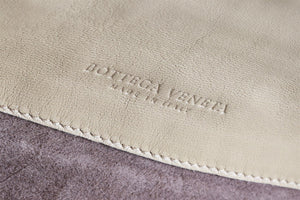 BOTTEGA VENETA BEIGE INTRECCIATO LEATHER CLUTCH