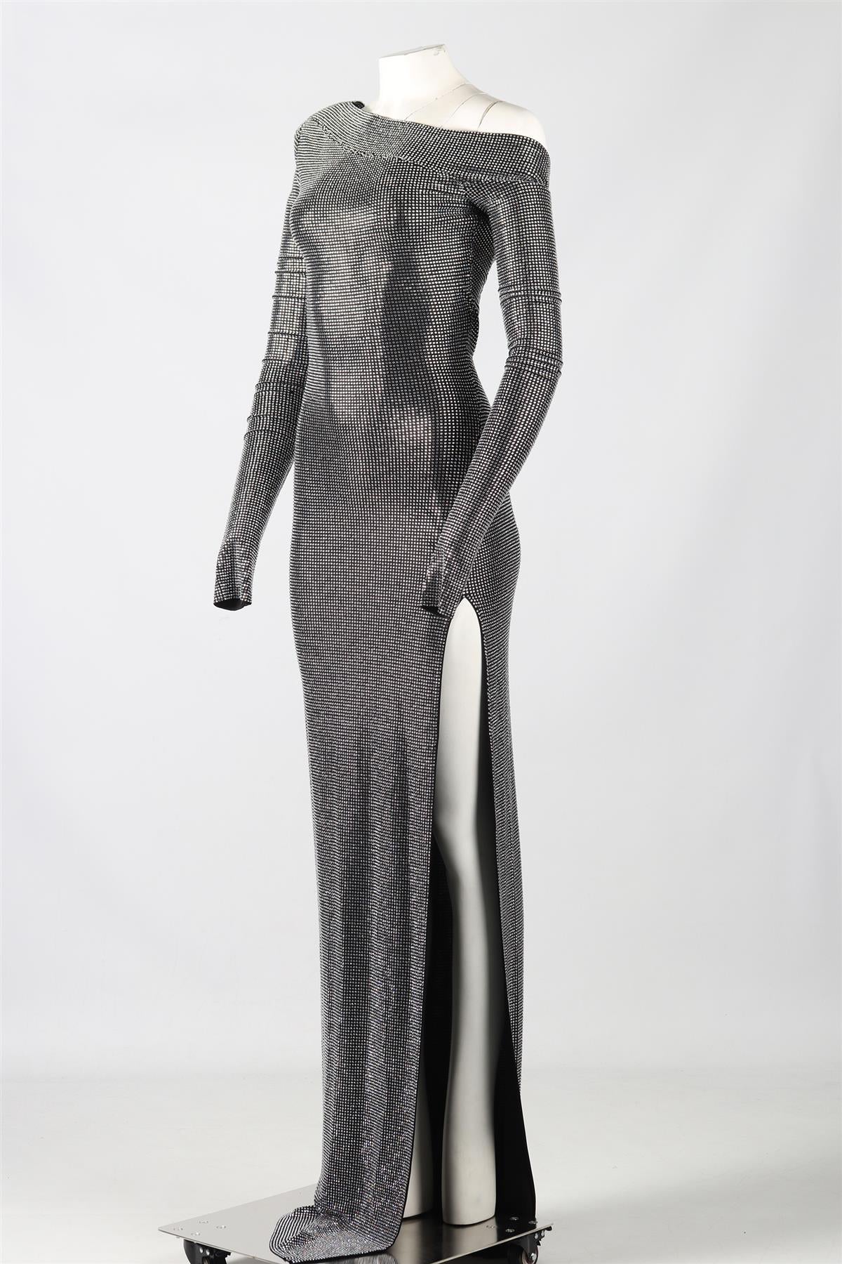 ALEXANDER TEREKHOV CRYSTAL AND JERSEY MAXI DRESS IT 40 UK 8