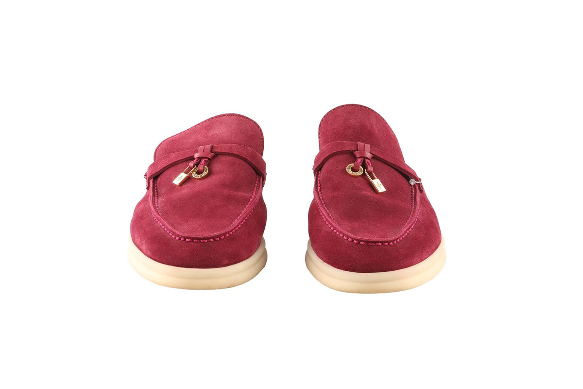 LORO PIANA PURPLE BABOUCHE CHARMS WALK SUEDE MULES EU 36 UK 3 US 6