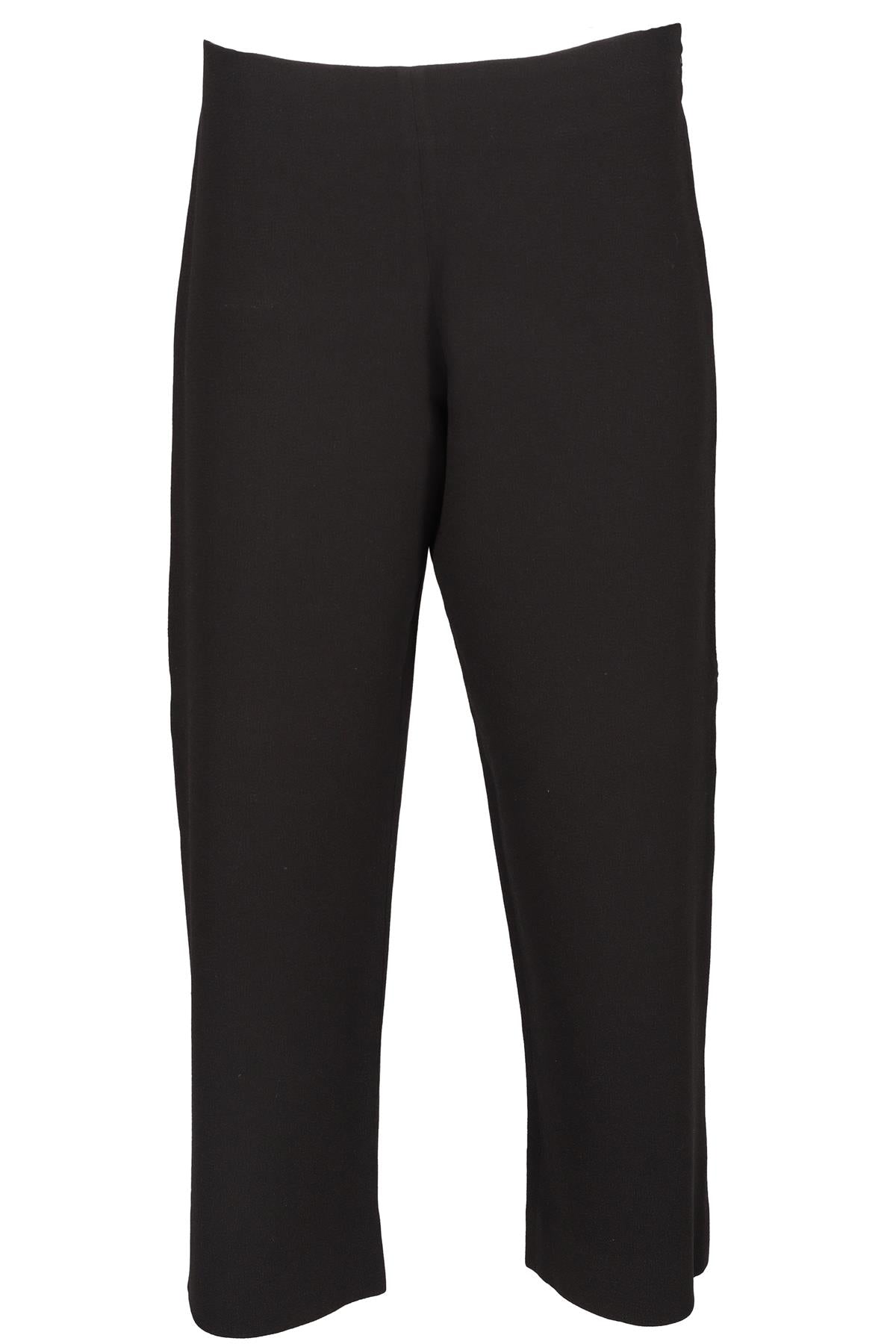 CHLOÉ BLACK CREPE WIDE LEG TROUSERS FR 42 UK 14