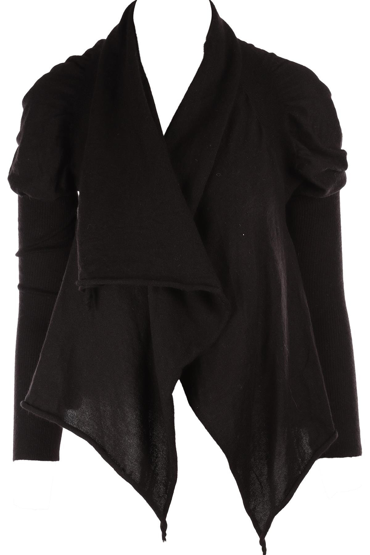 ALEXANDER MCQUEEN BLACK CASHMERE CARDIGAN MEDIUM