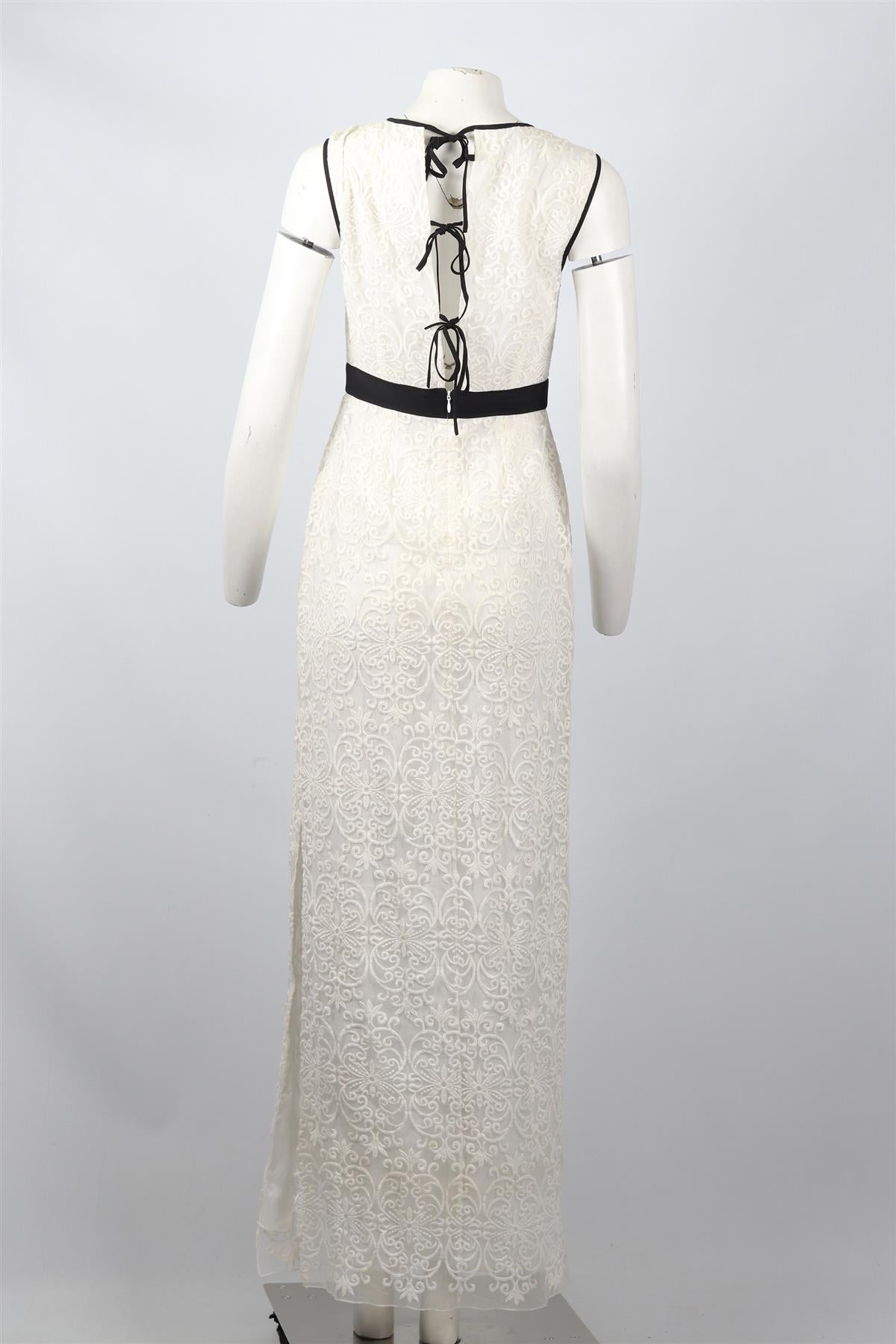 BEULAH LONDON EMBROIDERED ORGANZA MAXI DRESS UK 10