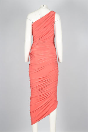 NORMA KAMALI ORANGE JERSEY MIDI DRESS SMALL