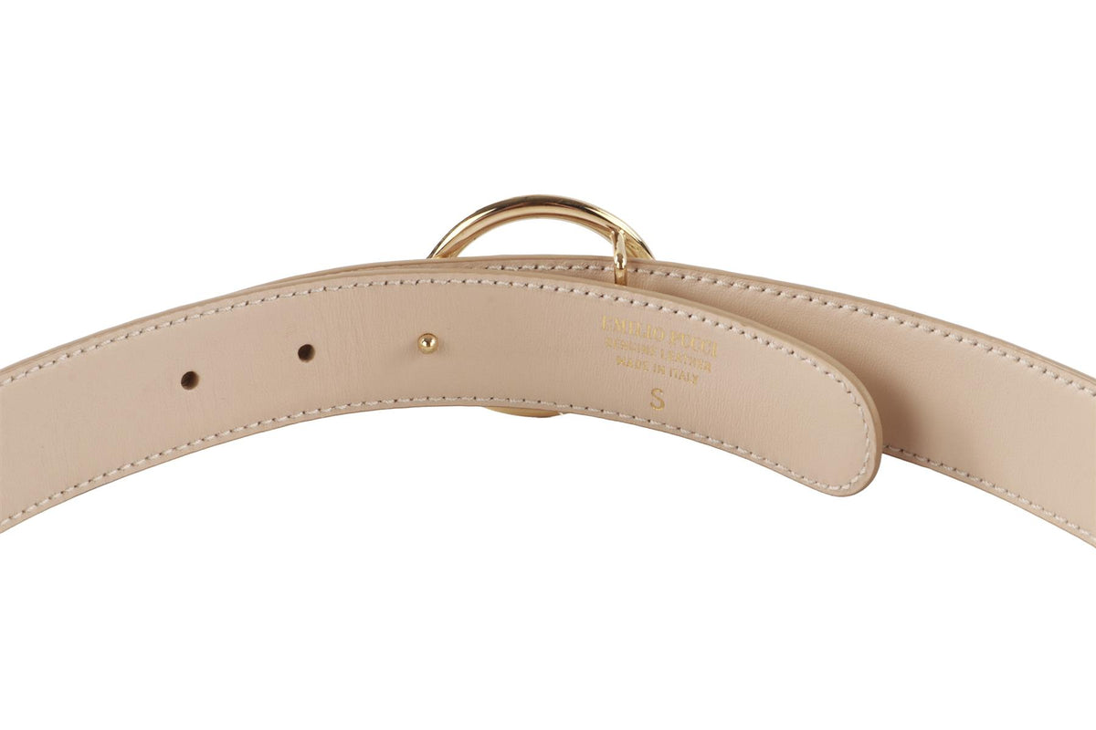 EMILIO PUCCI GOLD LEATHER WAIST BELT SMALL