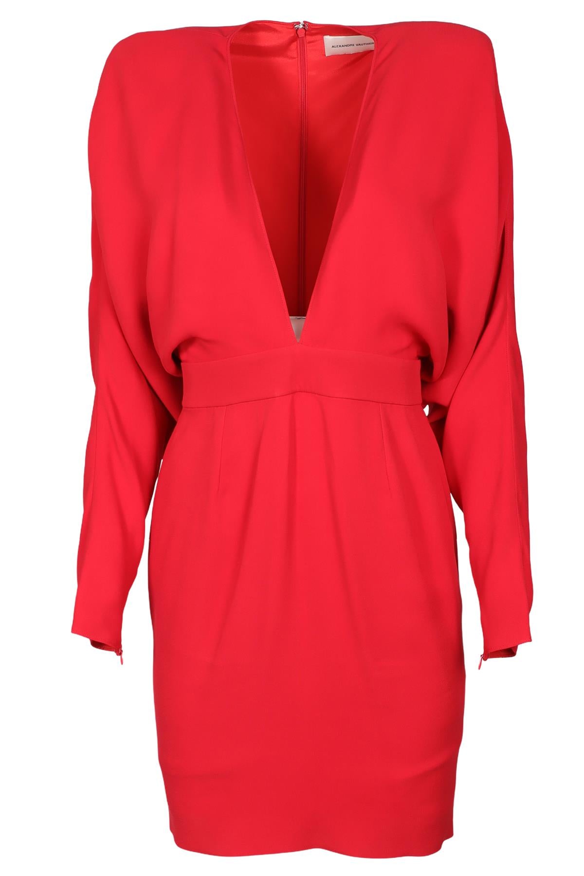 ALEXANDRE VAUTHIER RED CREPE MINI DRESS FR 38 UK 10