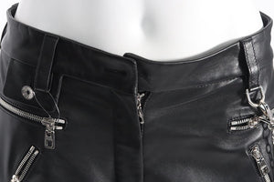 DOLCE AND GABBANA ZIP DEATIL LEATHER PANTS IT 44 UK 12