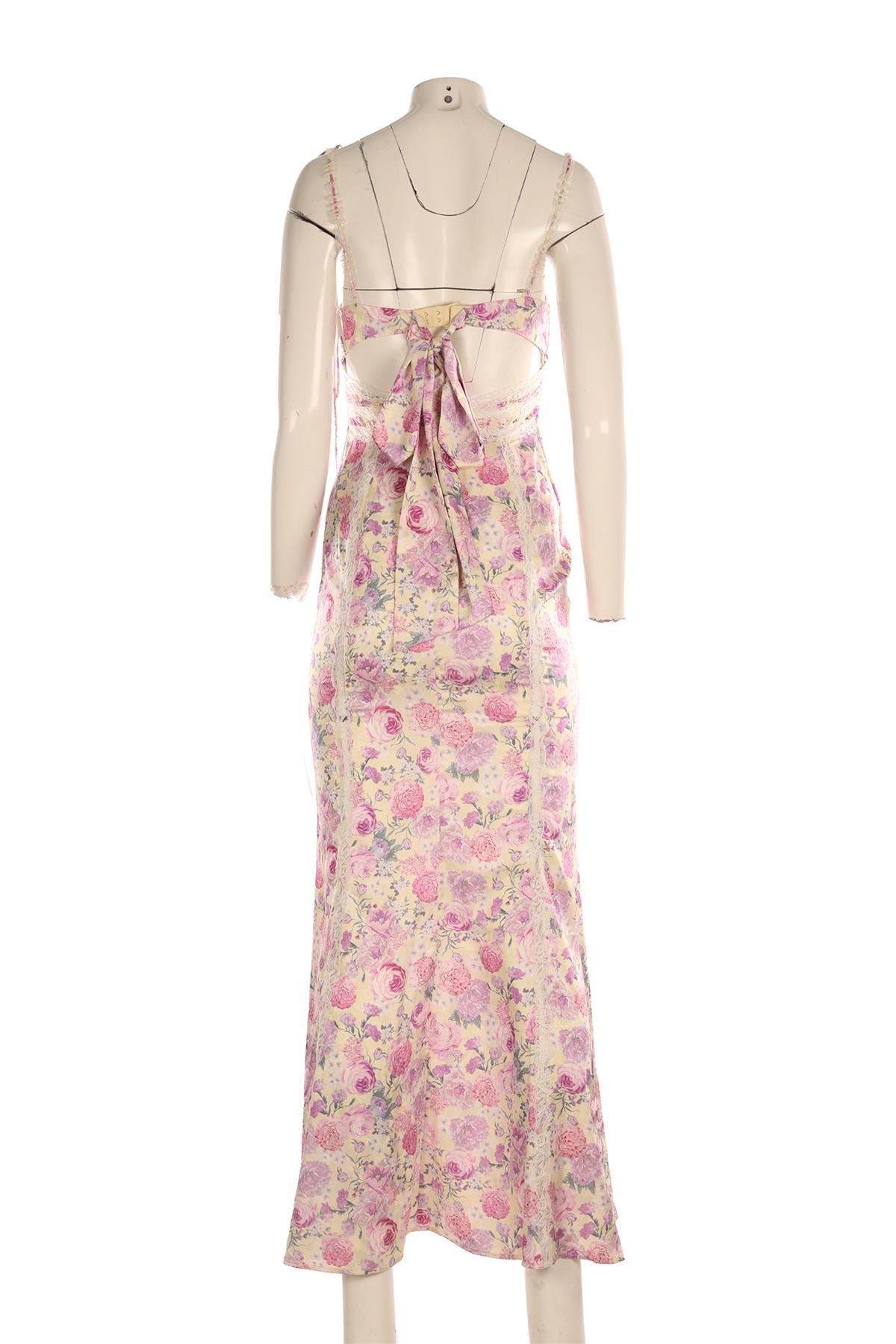 FOR LOVE & LEMONS MULTI SATIN MAXI DRESS XSMALL