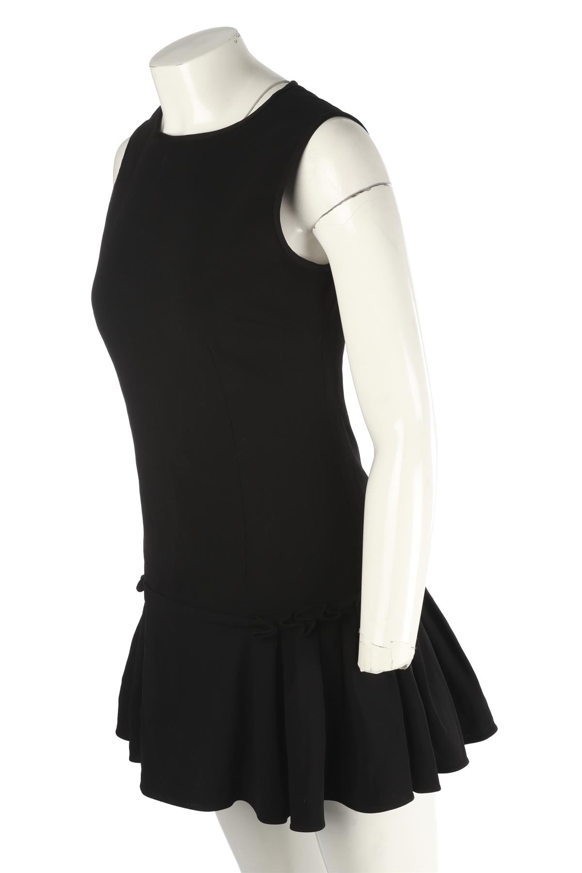 PRABAL GURUNG BLACK WOOL MIDI DRESS UK 6