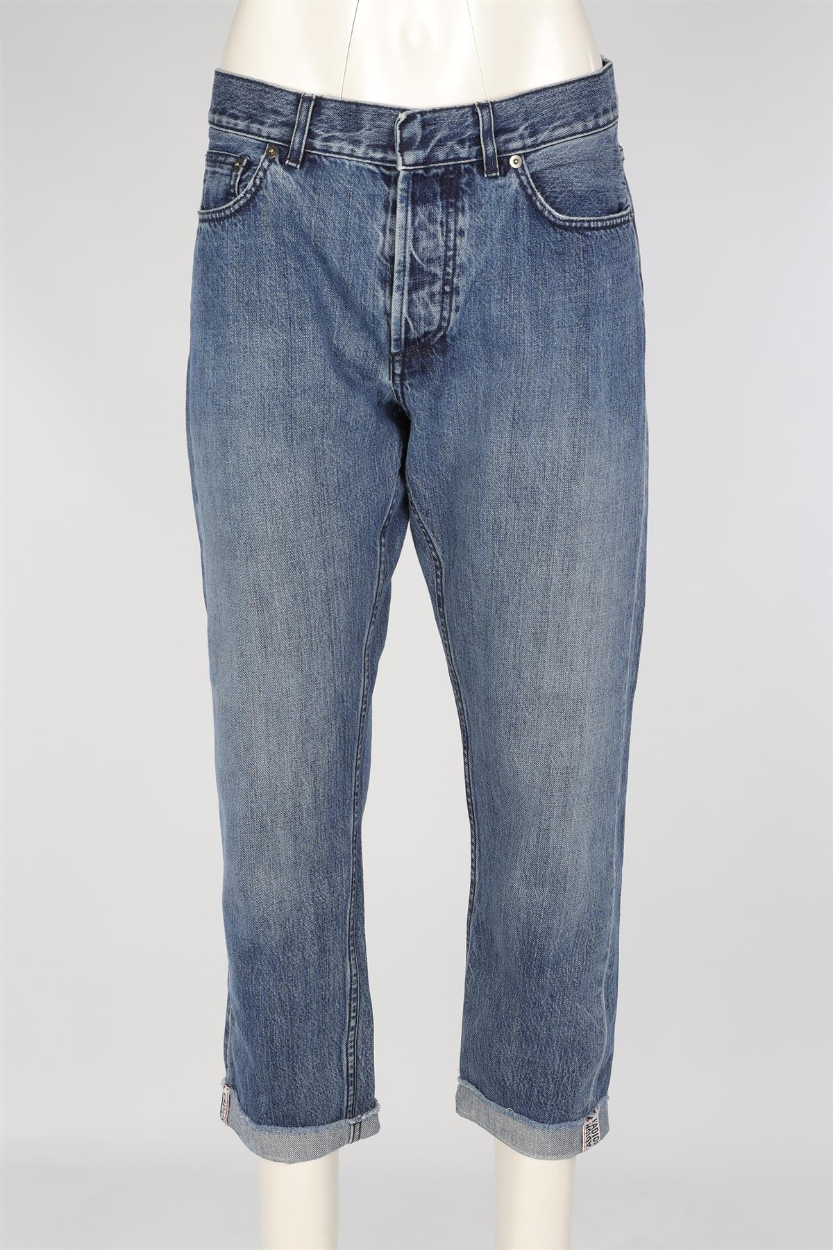 CHRISTIAN DIOR BLUE HIGH RISE STRAIGHT LEG JEANS FR 40 UK 12