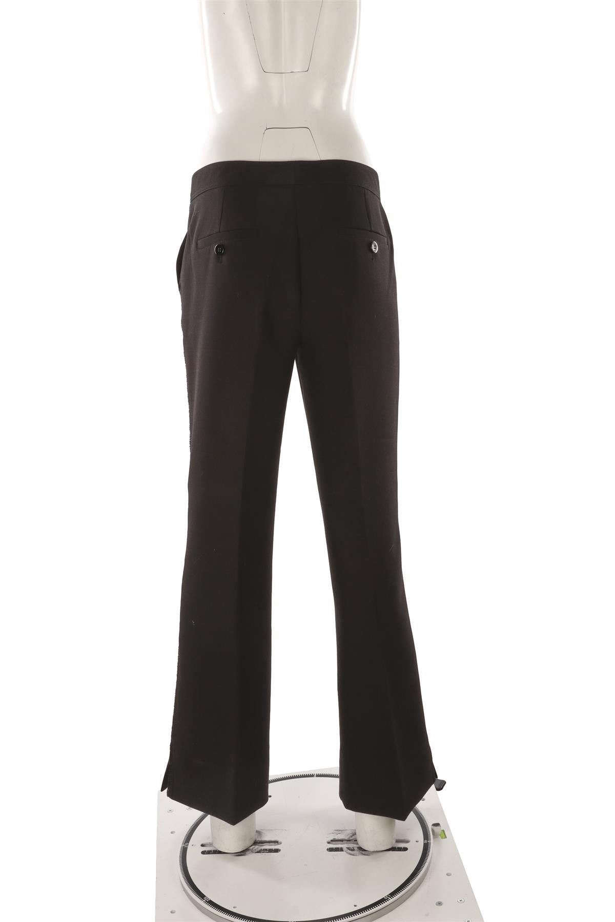 BLACK CREPE WIDE LEG PANTS