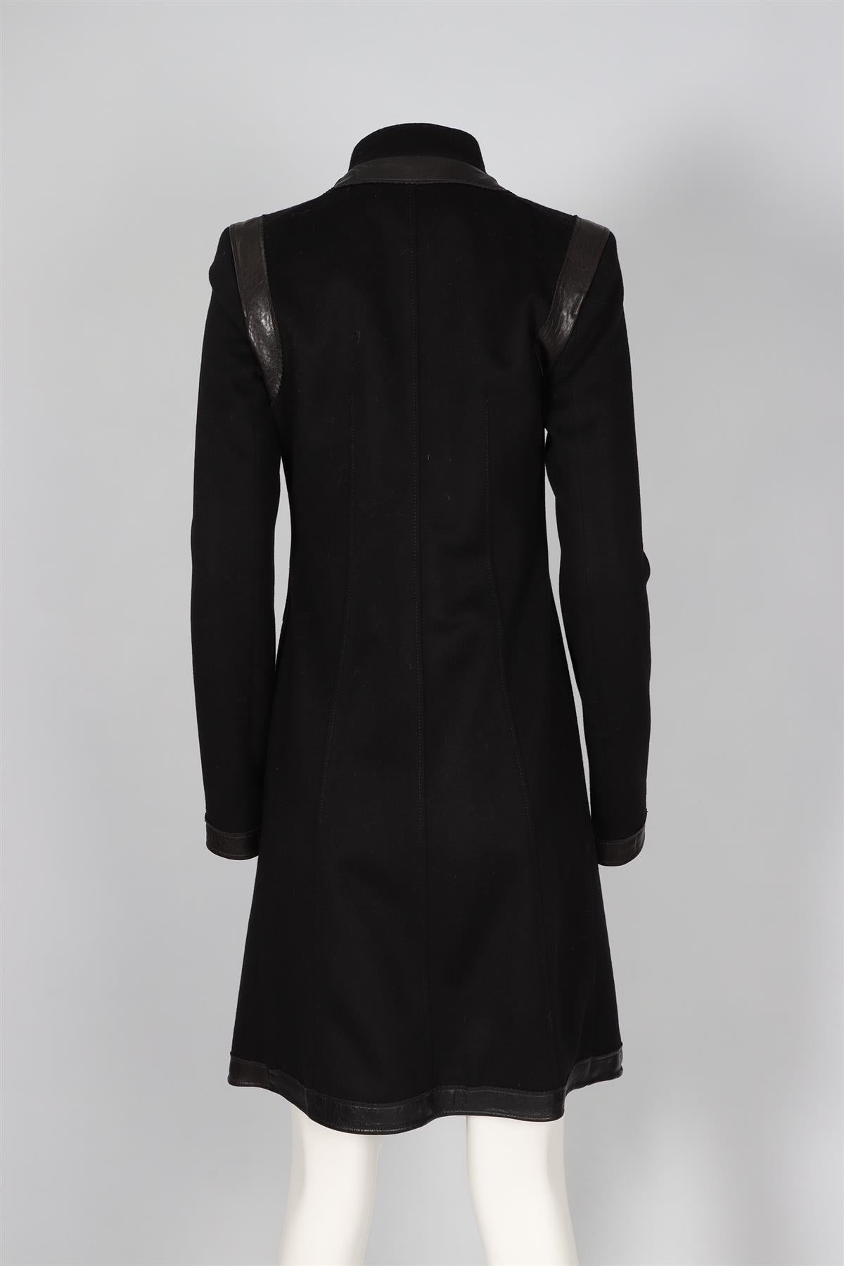 ROBERTO CAVALLI BLACK WOOL COAT IT 44 UK 12