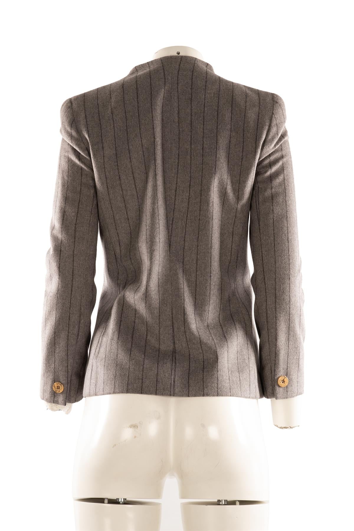 FONTANA COUTURE GREY WOOL JACKET IT 40 UK 8