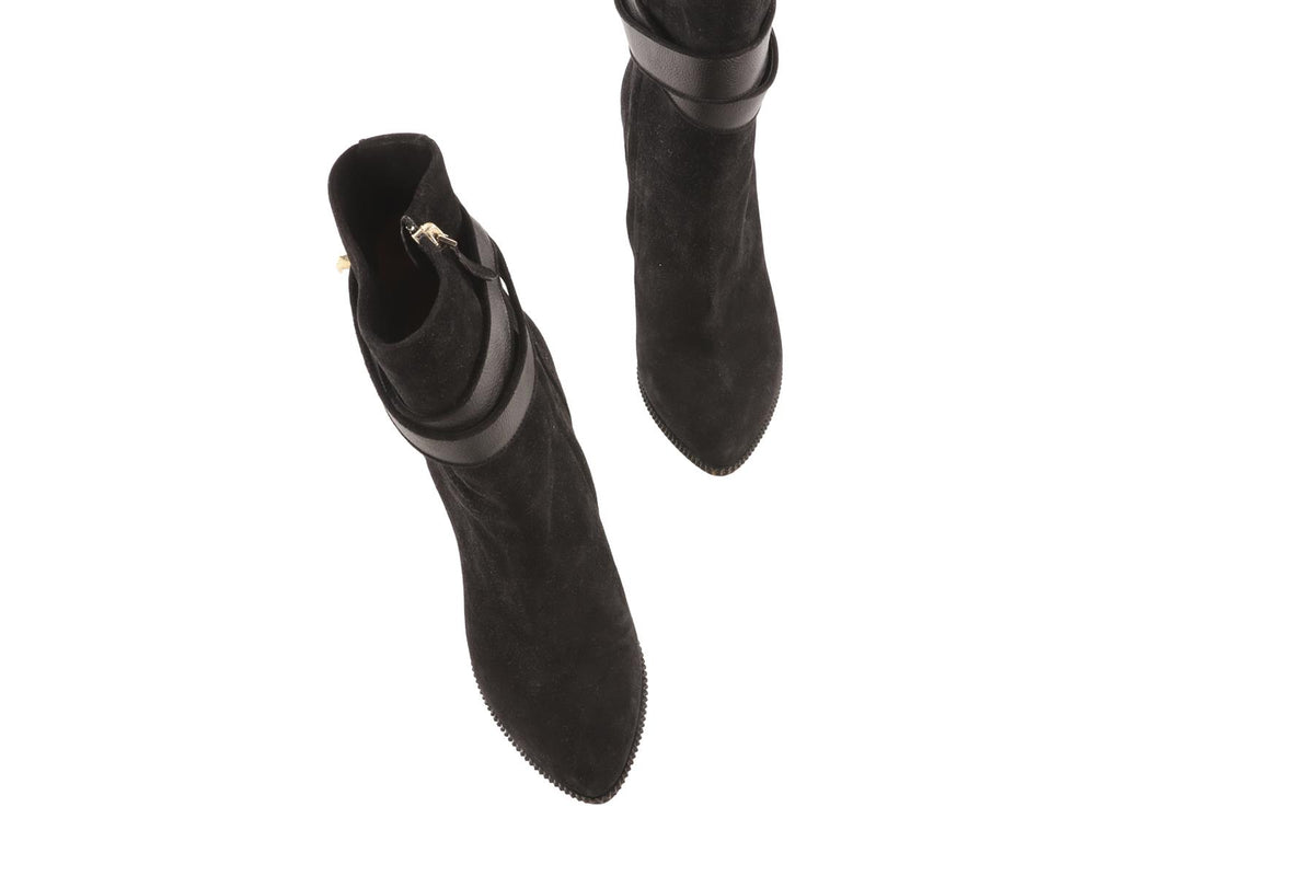GIVENCHY BLACK SUEDE WEDGE ANKLE BOOTS EU 38 UK 5 US 8