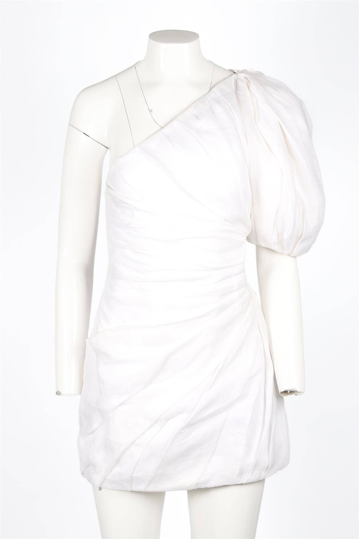 CHLOÉ WHITE RAMIE MINI DRESS FR 36 UK 8