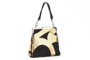 MARNI BLACK FABRIC AND LEATHER SHOULDER BAG