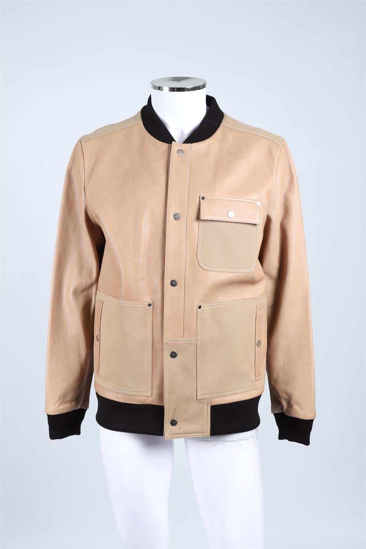 T BY ALEXANDER WANG BROWN MEN'S LEATHER JACKET LARGE