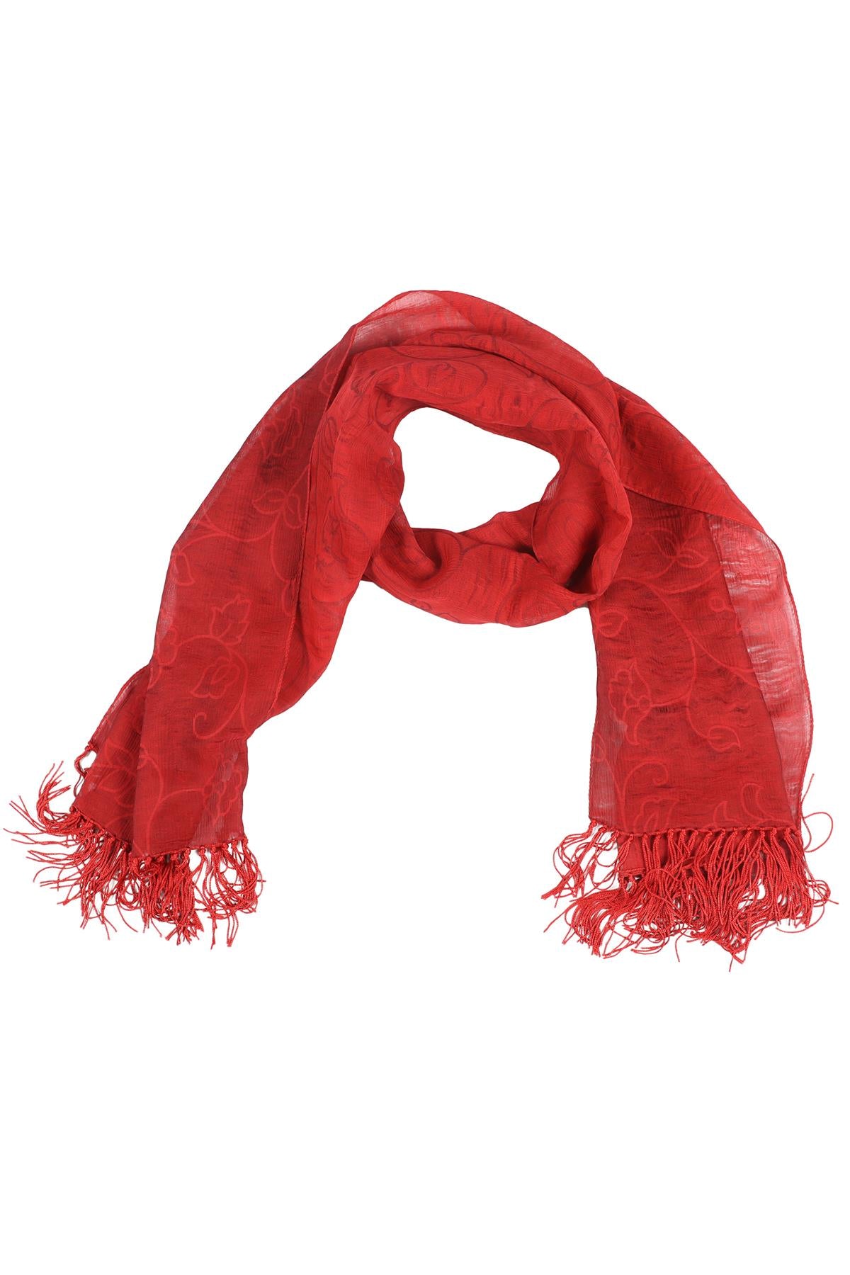 MAX MARA RED VINTAGE SILK SCARF