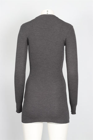 WARDROBE NYC GREY WOOL MINI DRESS SMALL