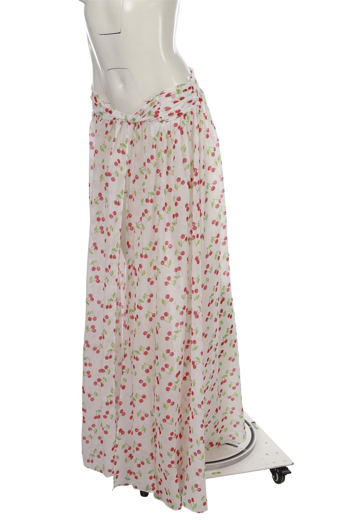 CAROLINE CONSTAS WHITE SATIN MAXI SKIRT SMALL