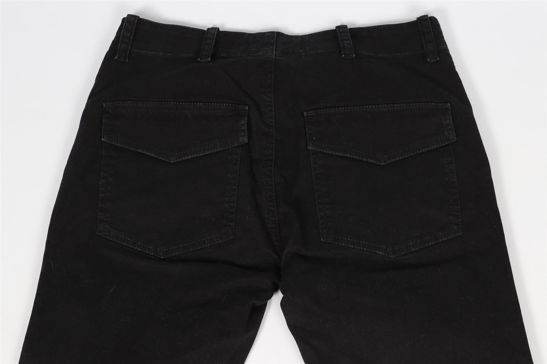 NILI LOTAN BLACK COTTON BLEND TAPERED PANTS US 0 UK 4