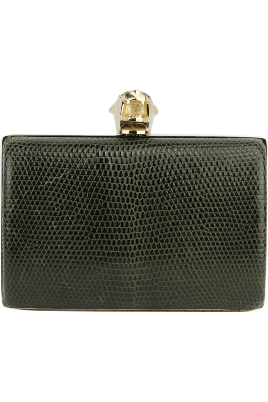 STARK SNAKE EFFECT LEATHER BOX CLUTCH