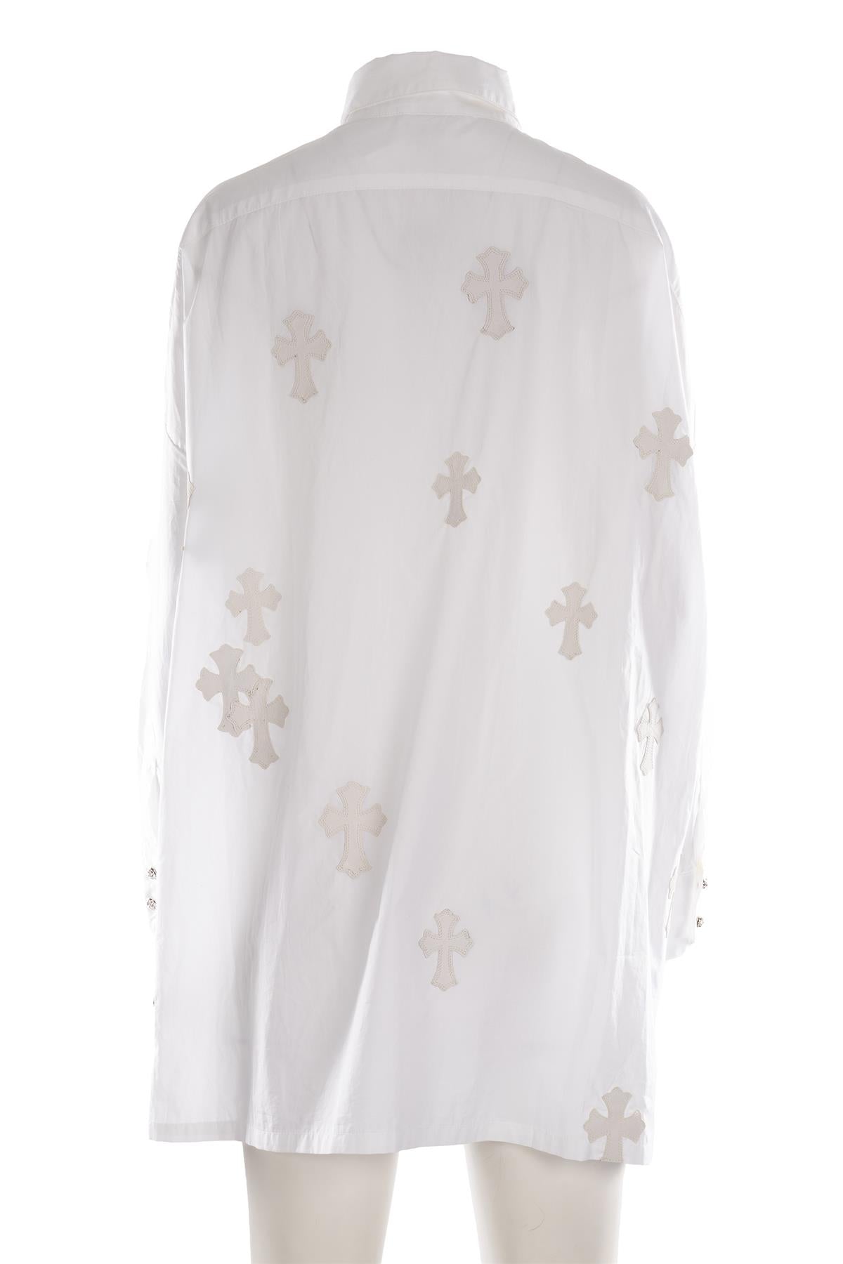 CHROME HEARTS WHITE COTTON SHIRT MEDIUM