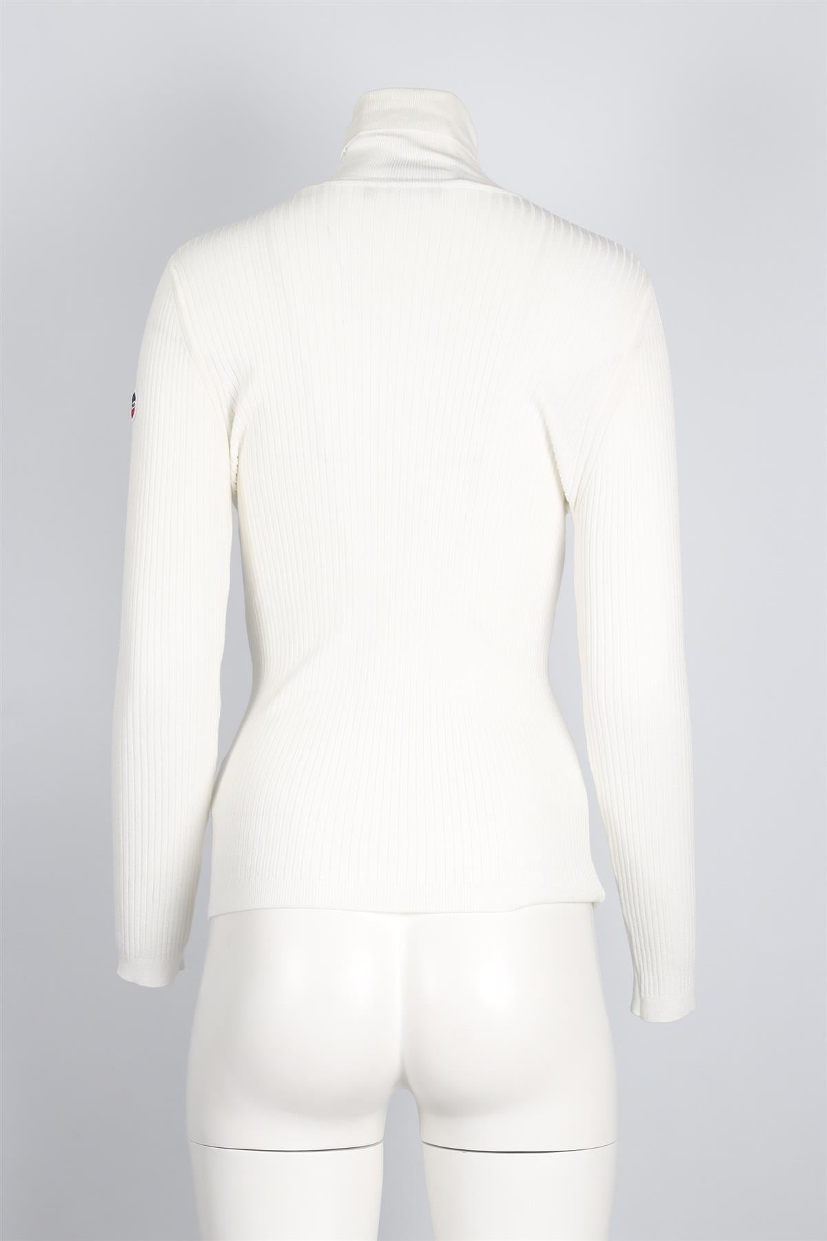 FUSALP WHITE RIBBED KNIT TOP SMALL