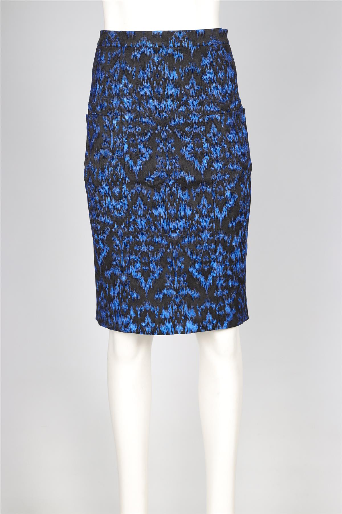 ERDEM BLACK JACQUARD MIDI SKIRT UK 8 US 4