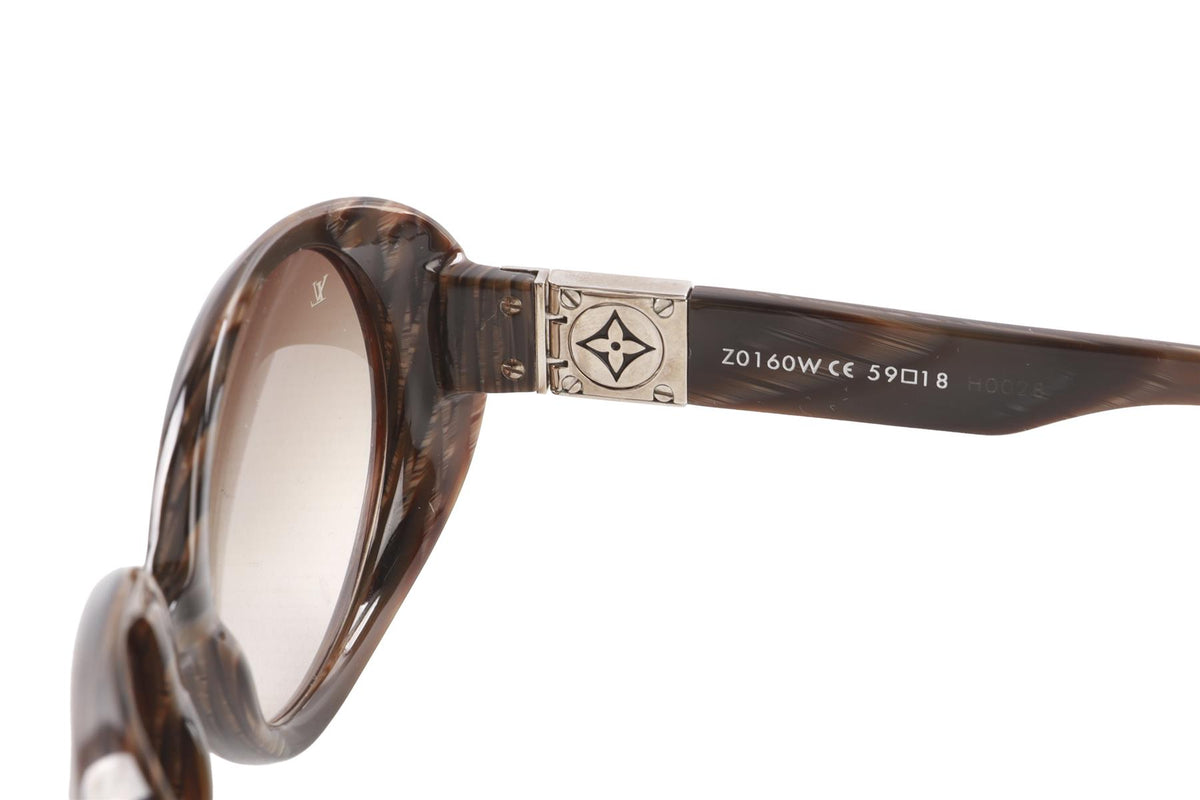 LOUIS VUITTON BROWN ROUND FRAME ACETATE SUNGLASSES