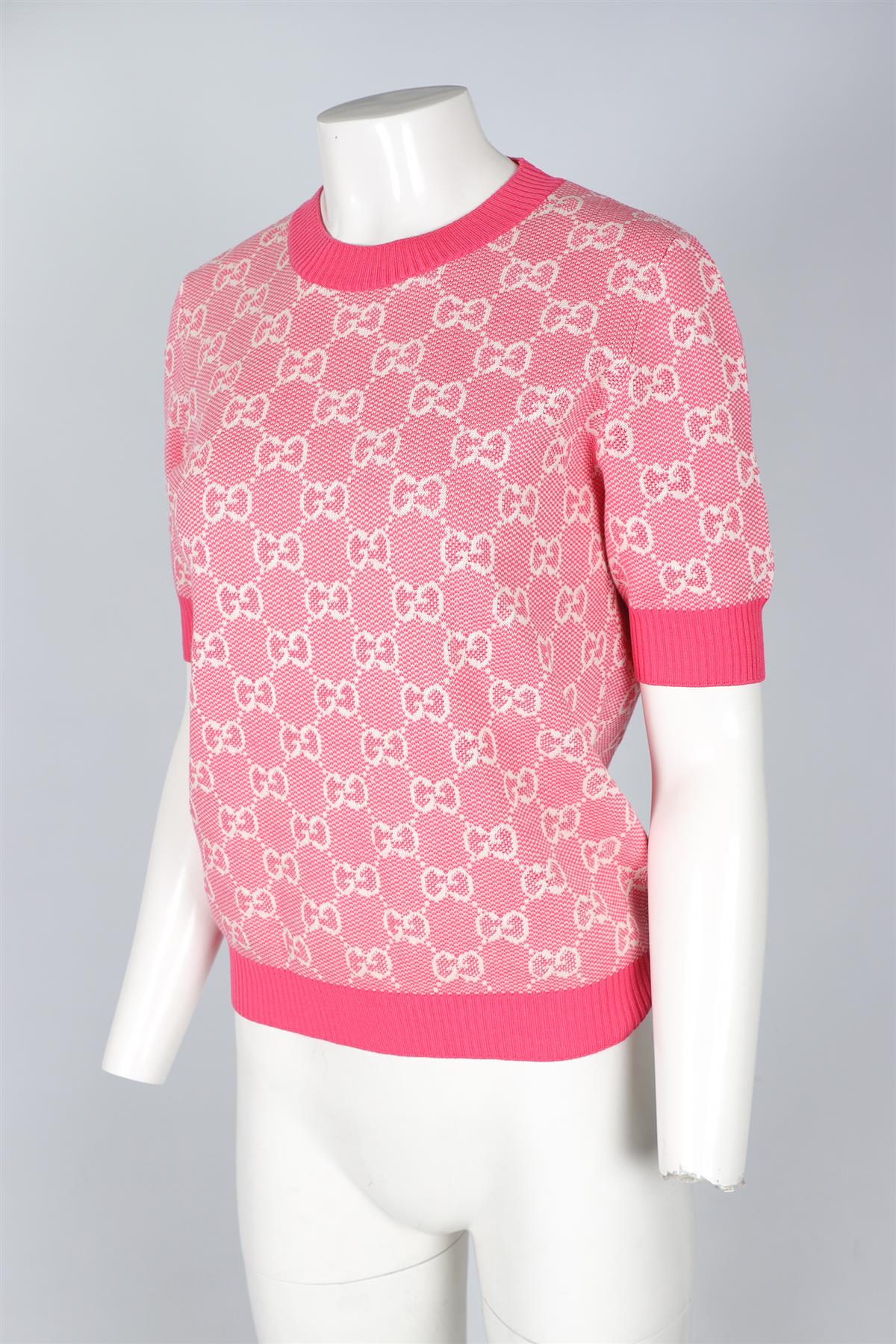 GUCCI PINK GG WOOL SWEATER LARGE