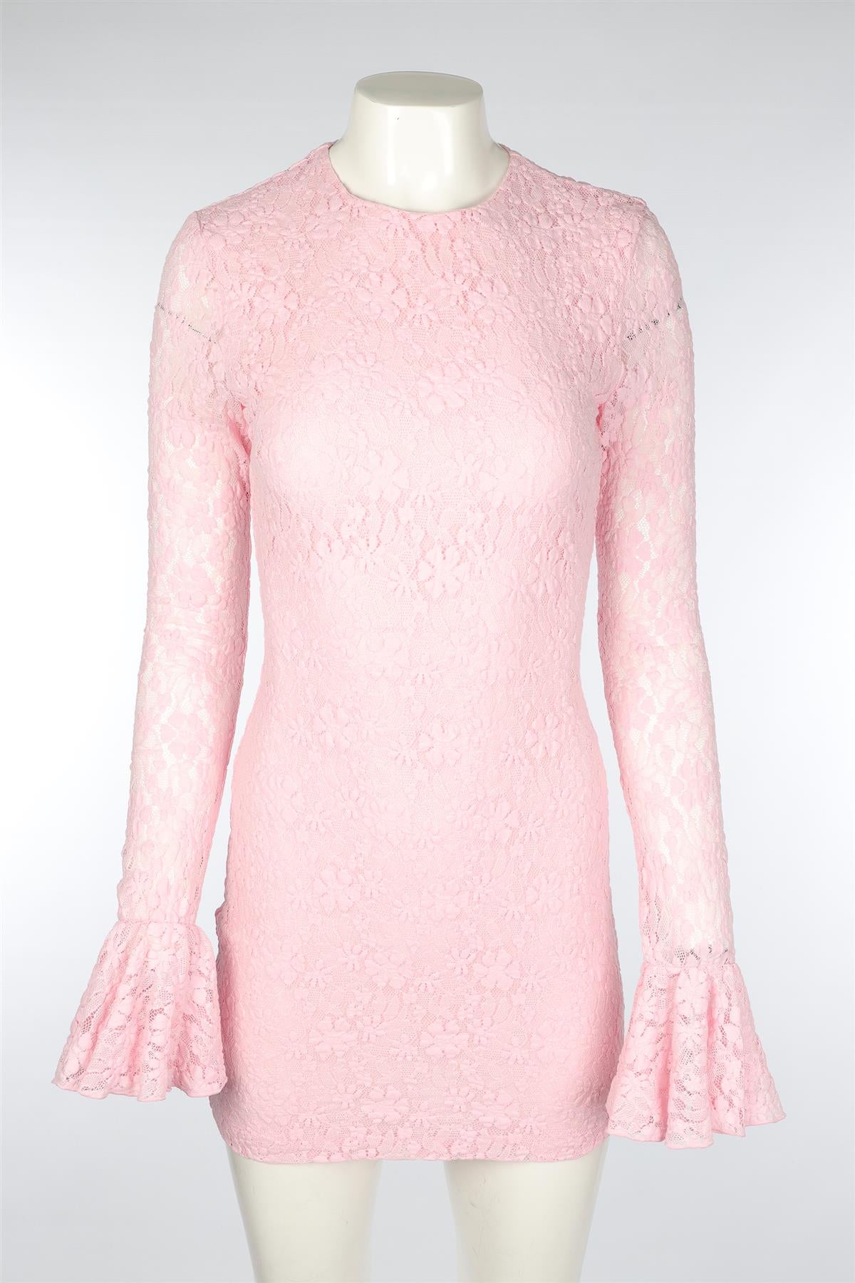 ROTATE BIRGER CHRISTENSEN PINK LACE MINI DRESS SMALL
