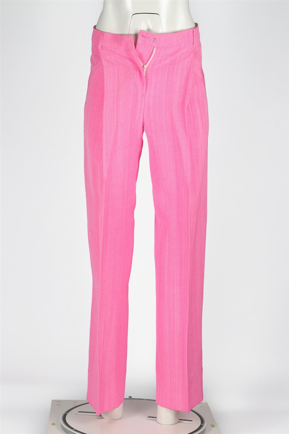 JACQUEMUS PINK WOVEN STRAIGHT LEG PANTS FR 34 UK 6