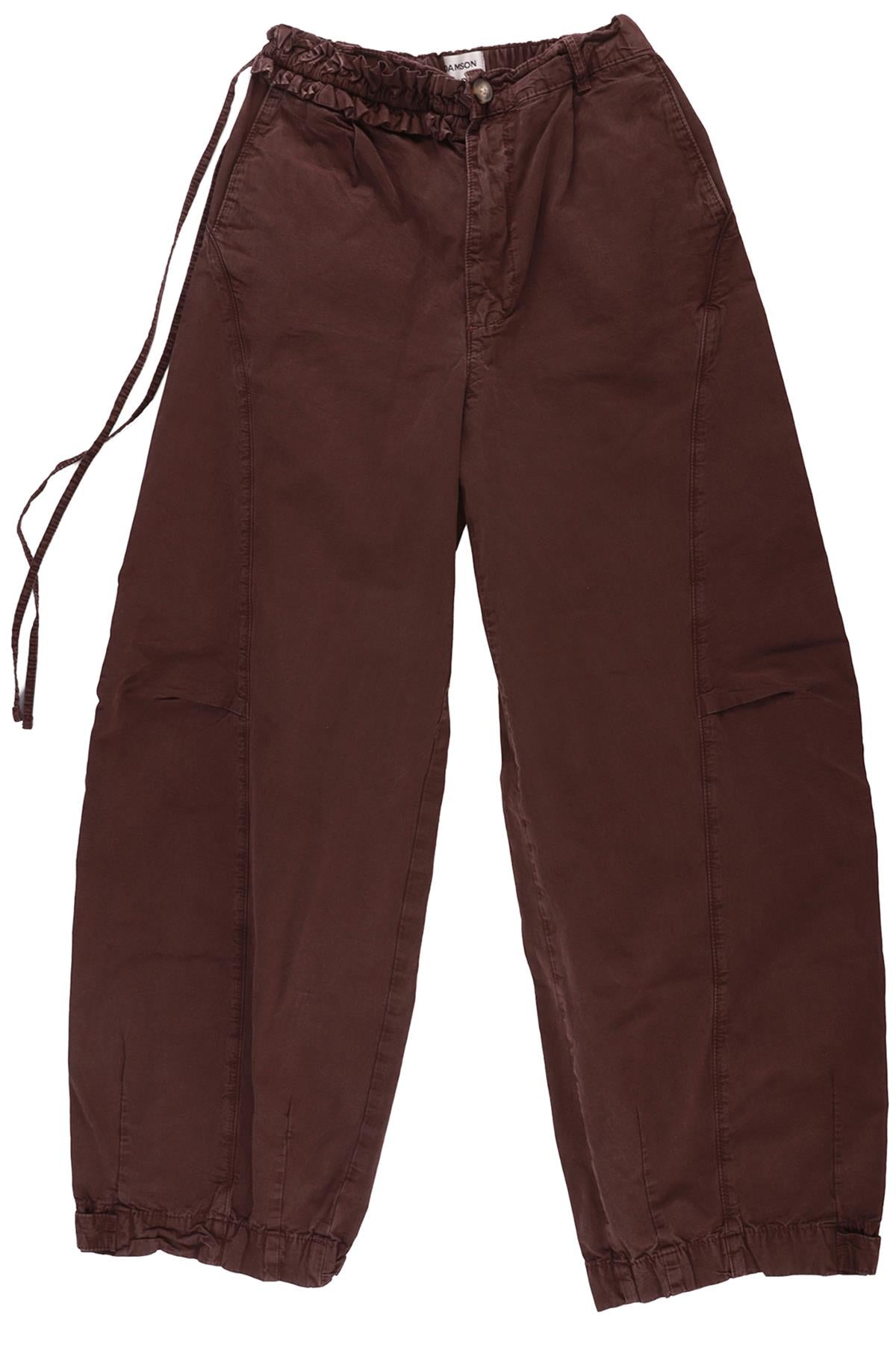 DAMSON MADDER BROWN COTTON BARREL LEG PANTS UK 6