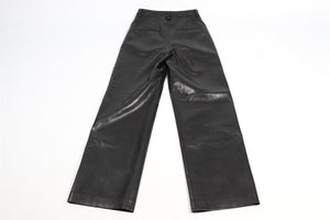 ANINE BING BLACK FAUX LEATHER STRAIGHT LEG PANTS FR 34 UK 6