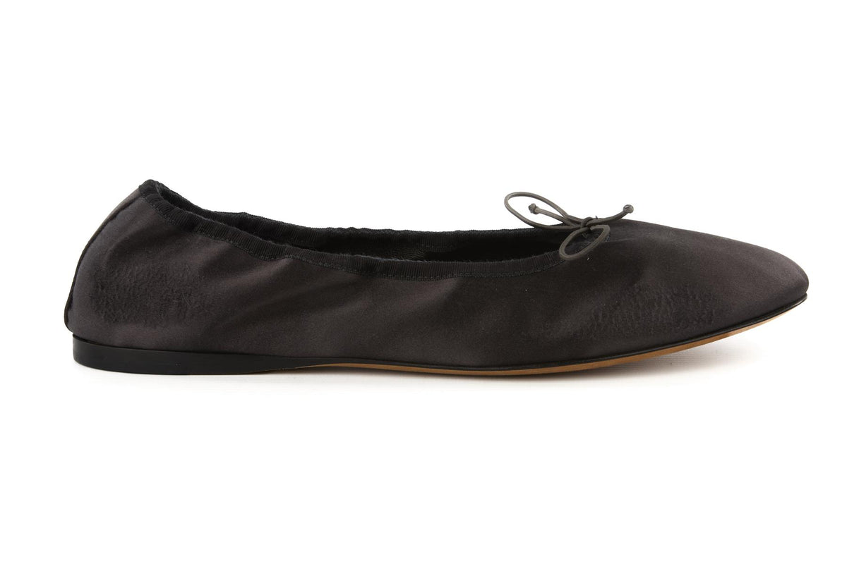 THE ROW BLACK AWAR SATIN BALLET FLATS