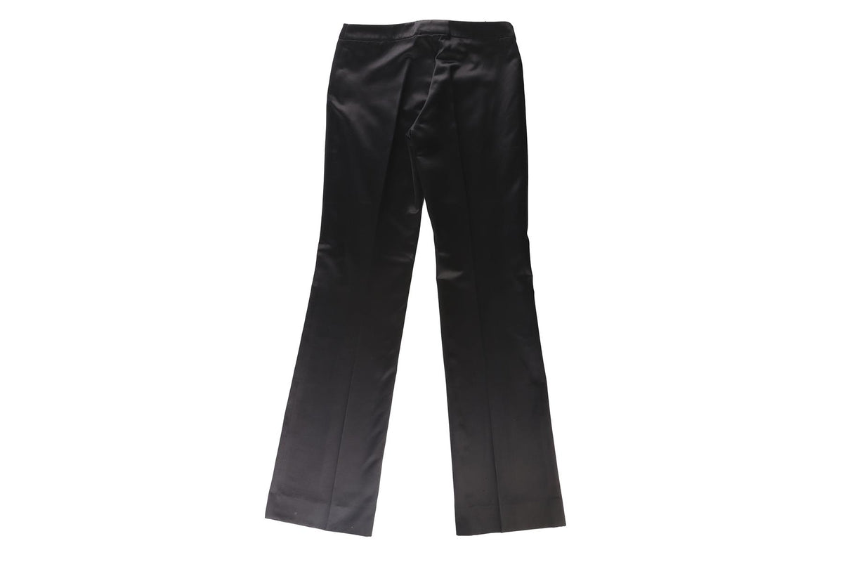 ALEXANDER MCQUEEN BLACK SILK STRAIGHT LEG PANTS IT 42 UK 10