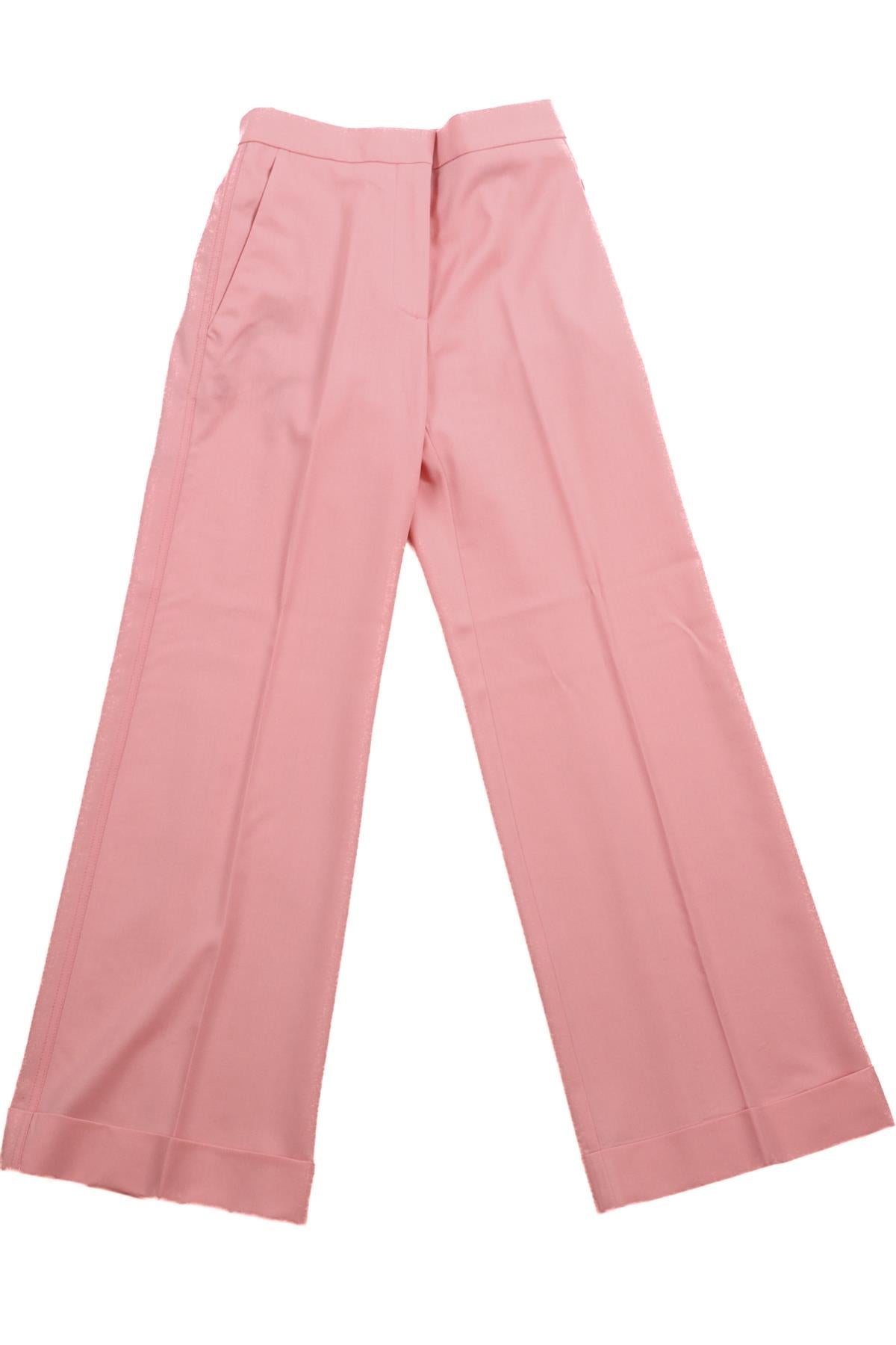 ROKSANDA PINK WOOL STRAIGHT LEG PANTS UK 6