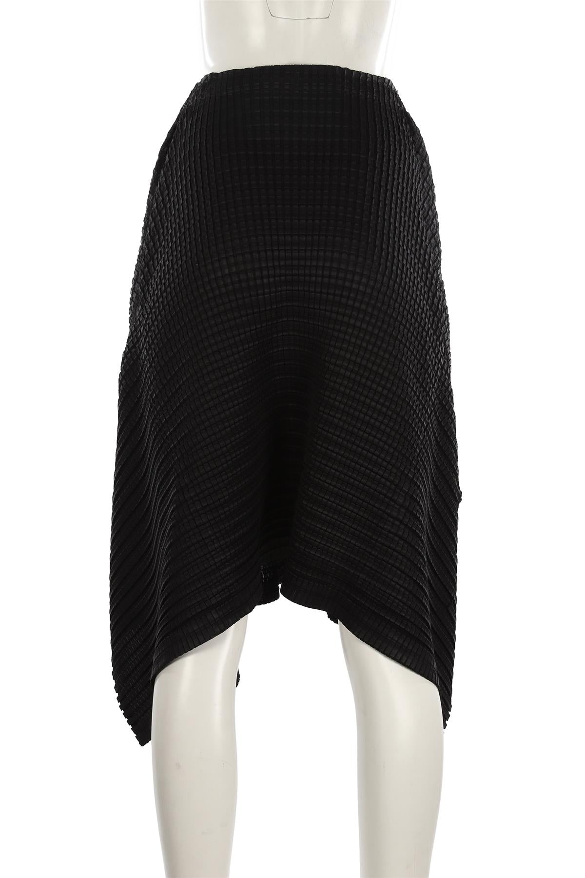 PLEATS PLEASE ISSEY MIYAKE BLACK MIDI SKIRT JP 3 UK 8