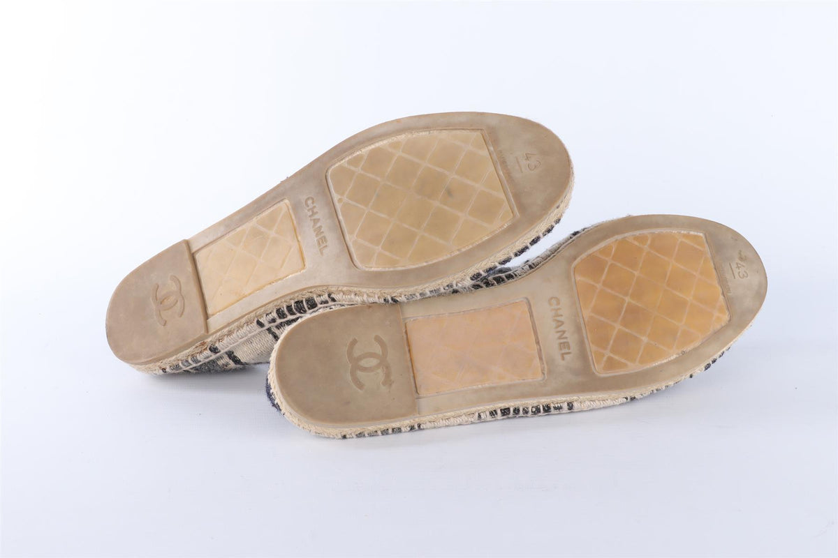 CHANEL NAVY MEN'S WOVEN ESPADRILLES EU 43 UK 9 US 10