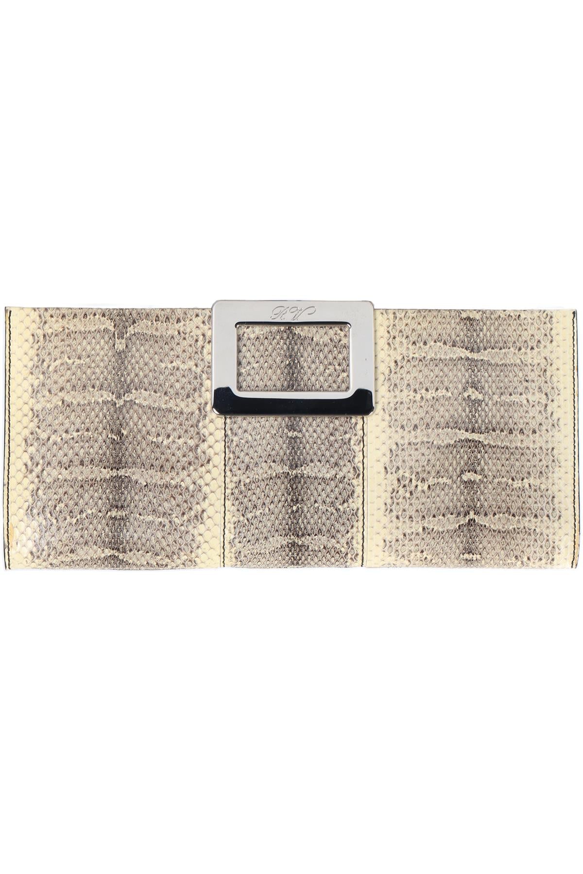 ROGER VIVIER BEIGE BELLE SNAKESKIN CLUTCH