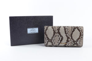 PRADA GREY PYTHON SHOULDER BAG