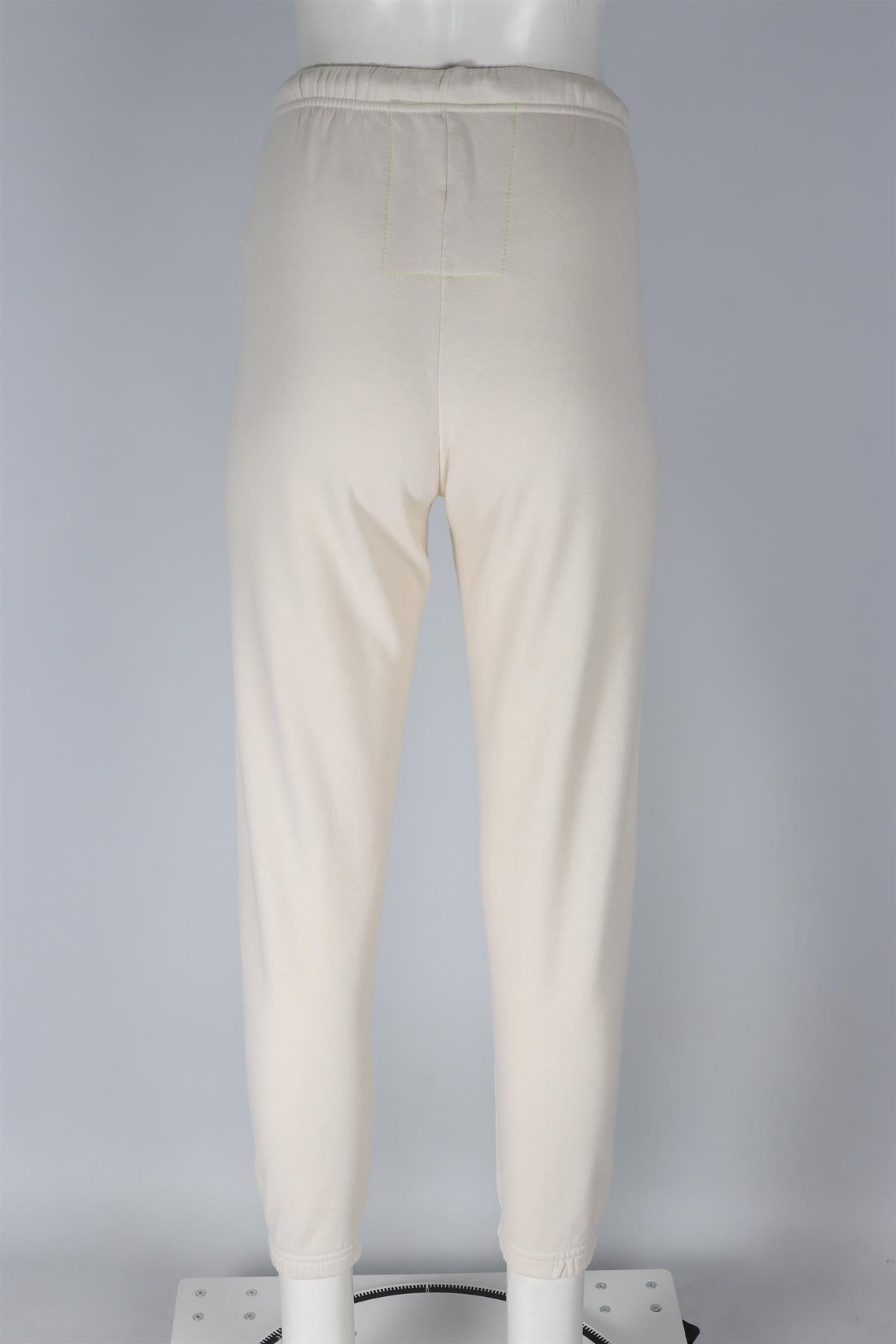 AVIATOR NATION CREAM COTTON TRACK PANTS XSMALL