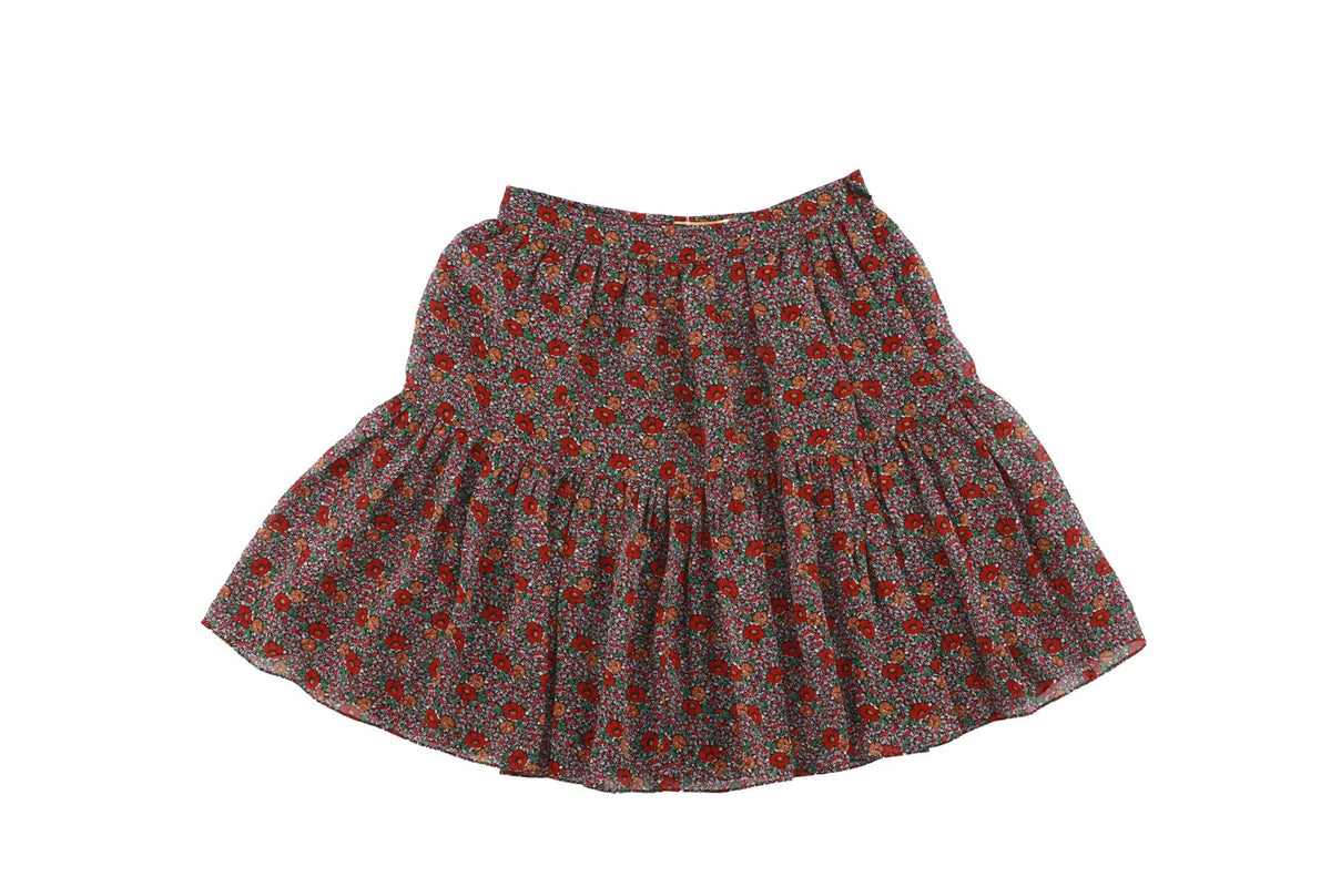 SAINT LAURENT MULTI SILK MINI SKIRT FR 34 UK 6