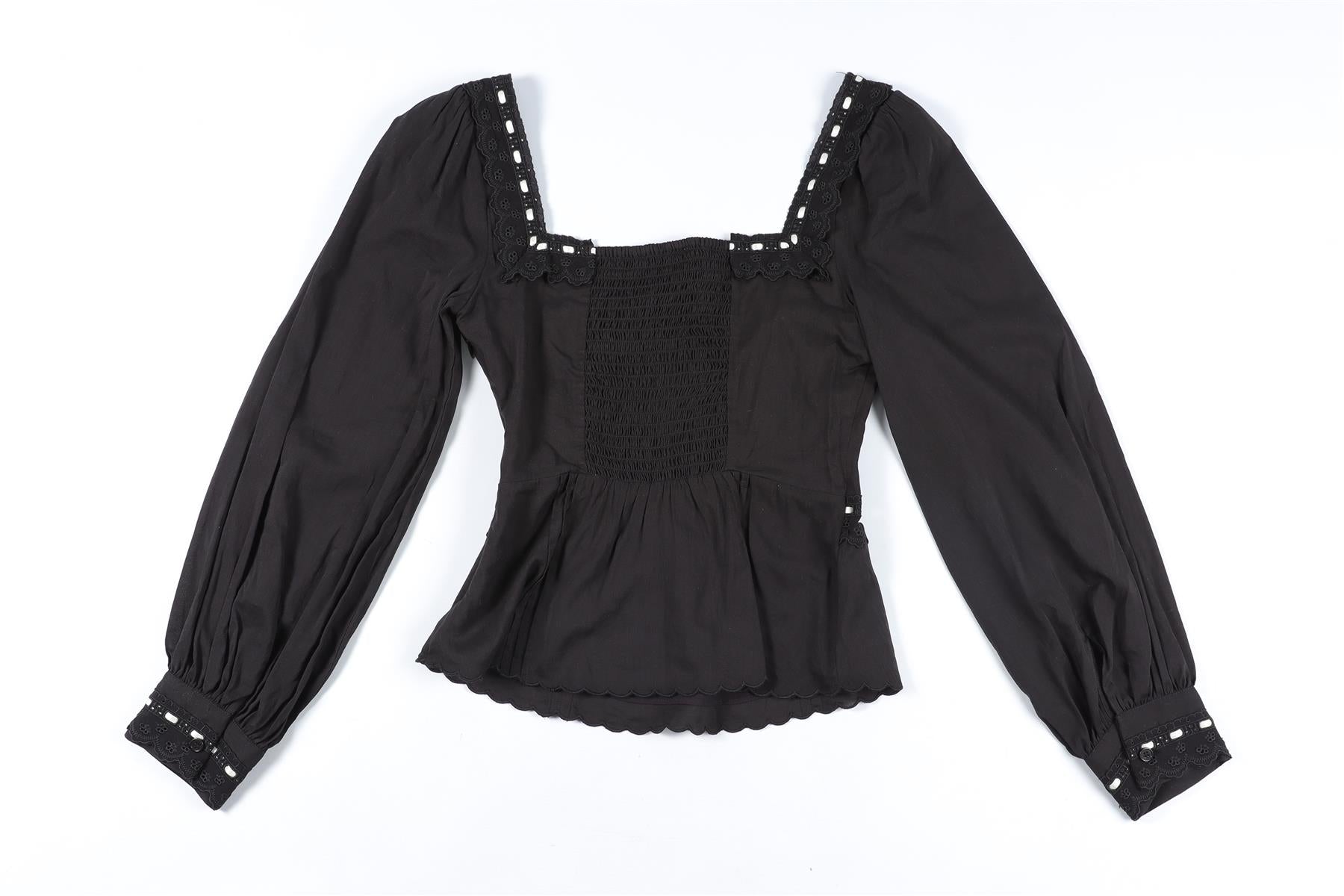REFORMATION BLACK COTTON TOP US 2 UK 6