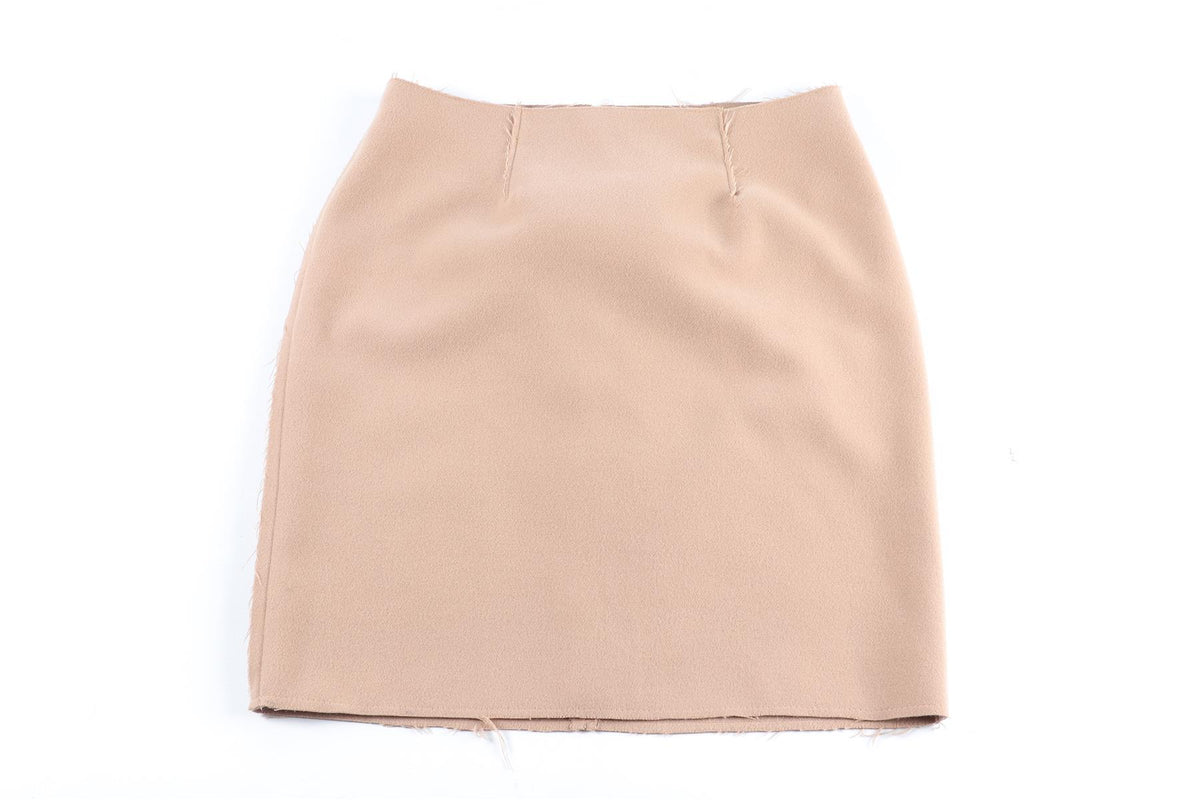 16ARLINGTON TAN FELT MINI SKIRT US 2 UK 6