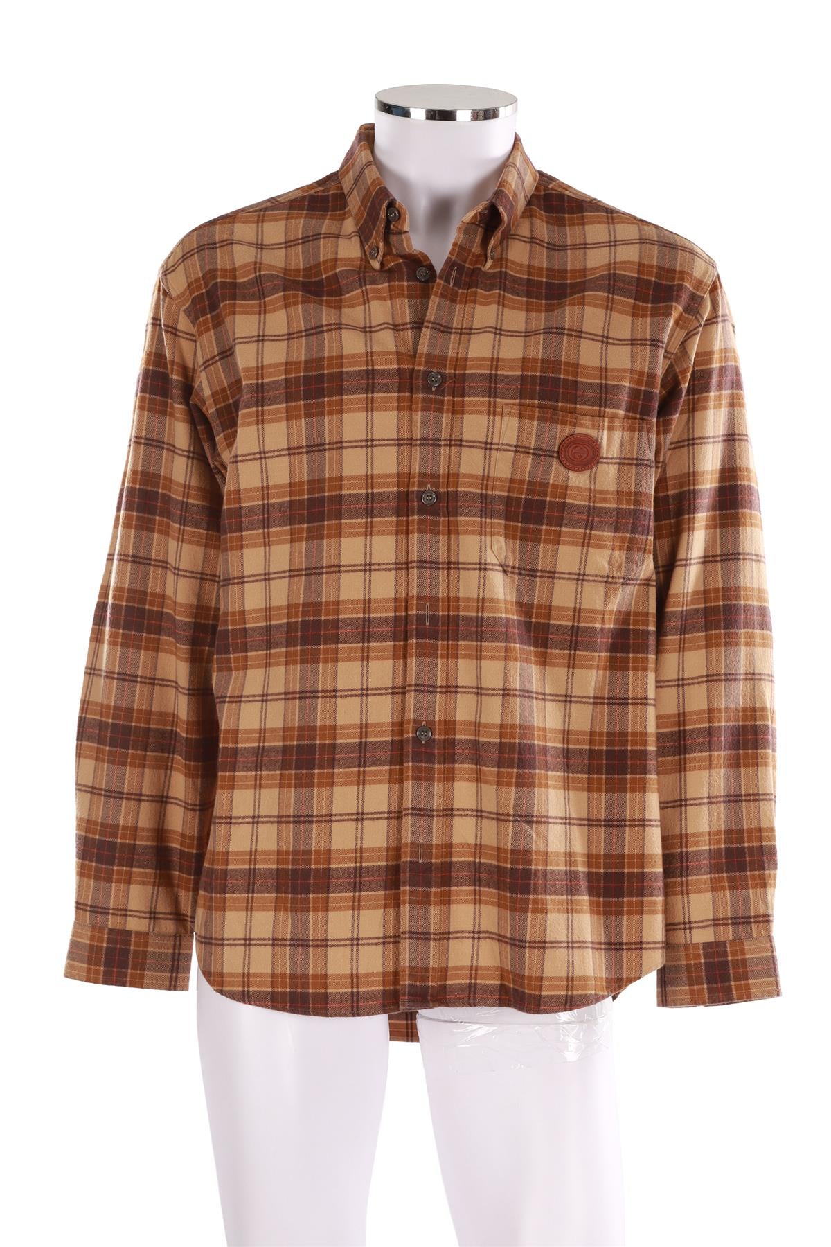 GUCCI BROWN MEN'S COTTON SHIRT IT 48 UK/US 38