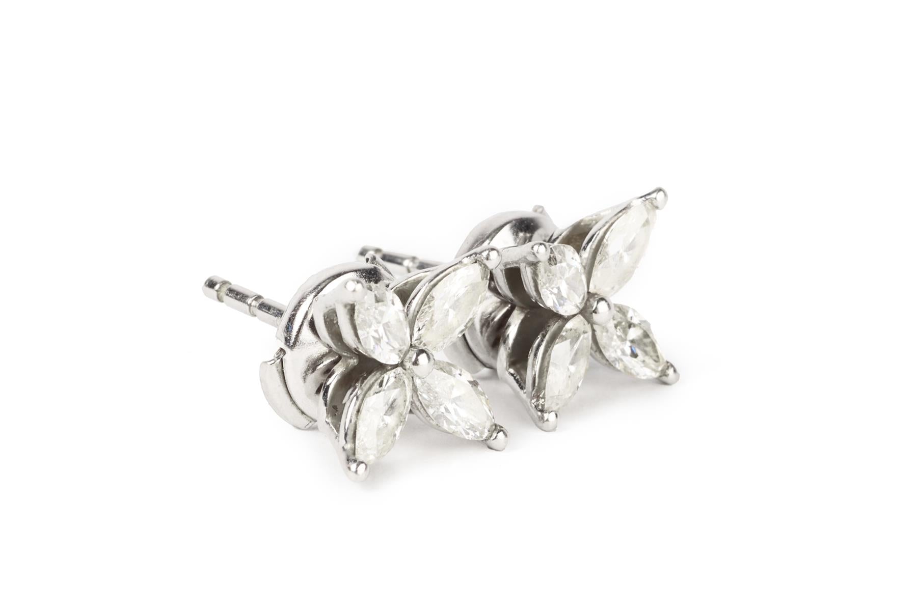 TIFFANY & CO. VICTORIA MEDIUM 0.92 CT DIAMOND AND PLATINUM EARRINGS