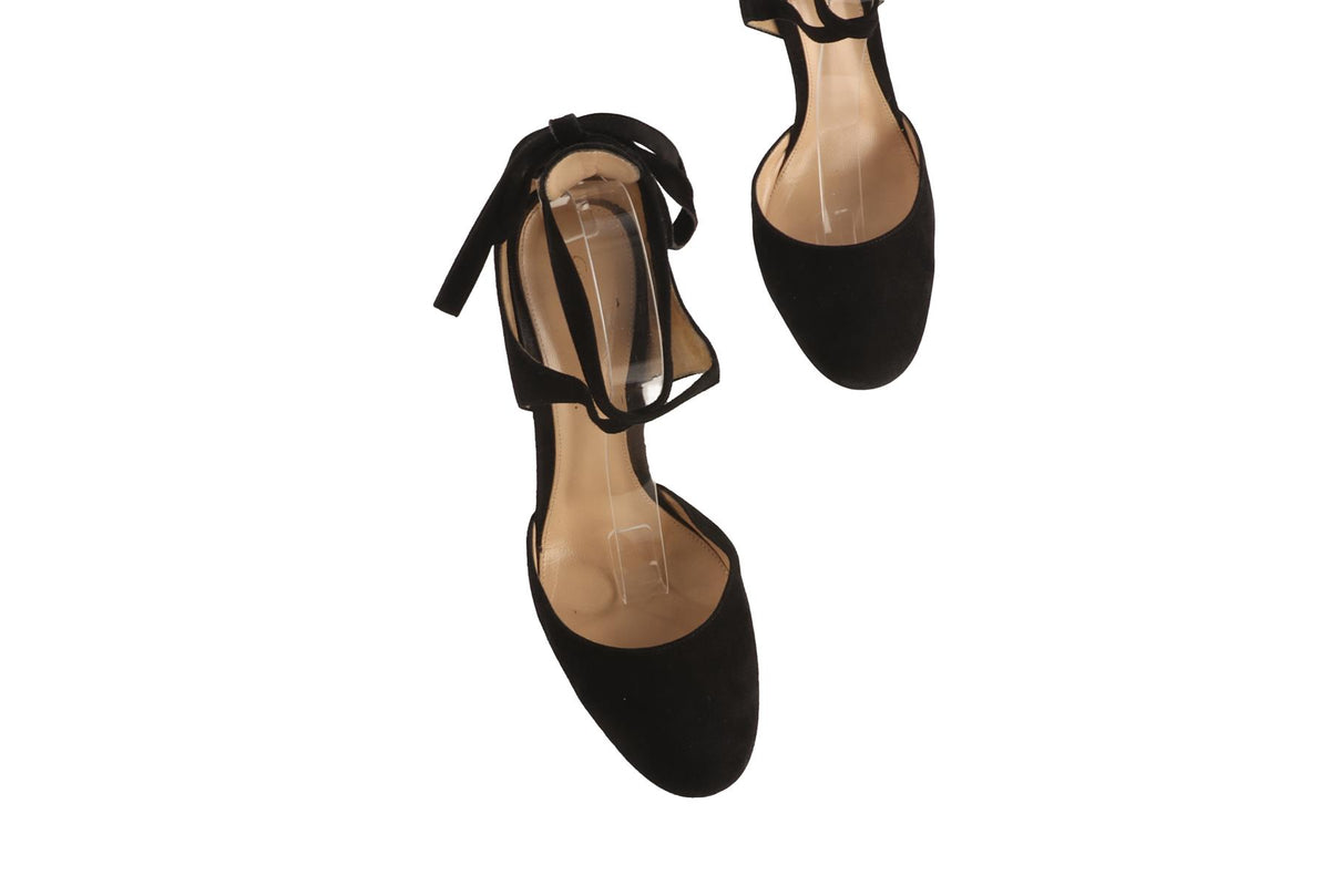 GIANVITO ROSSI BLACK SUEDE PUMPS EU 41 UK 8 US 11
