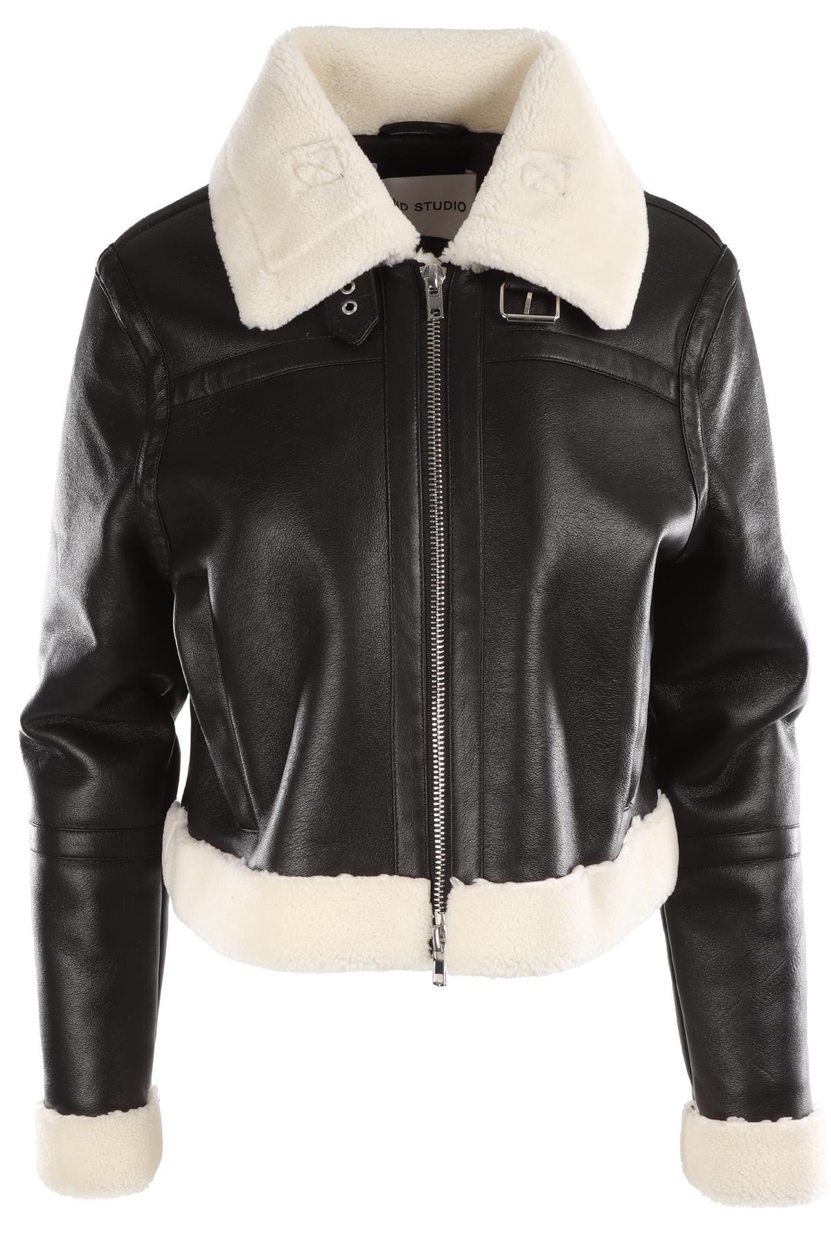 STAND STUDIO BLACK FAUX LEATHER JACKET EU 38 UK 10